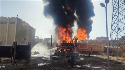 محافظ أسوان: إخماد حريق محطة محولات كهرباء نجع المحط