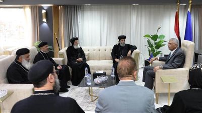 إسماعيل كمال يستقبل وفد الكنيسة الأرثوذكسية لتقديم التهنئة بمناسبة توليه منصب محافظ أسوان