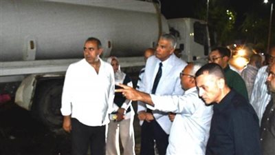 الانتهاء من إصلاح الكسر المفاجئ بخط الطرد بمنطقة الكرور بأسوان