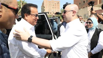 محافظ بني سويف يستقبل وزير الصحة بمستشفى ناصر