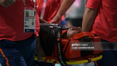 نقل مهاب سعيد للمستشفى بعد إصابته في مباراة النرويج