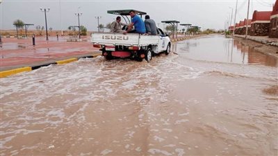 سقوط أمطار غزيرة على المناطق الجنوبية لأسوان 