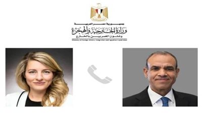 وزير الخارجية يبحث مع نظيرته الكندية العلاقات الثنائية والتطورات في المنطقة
