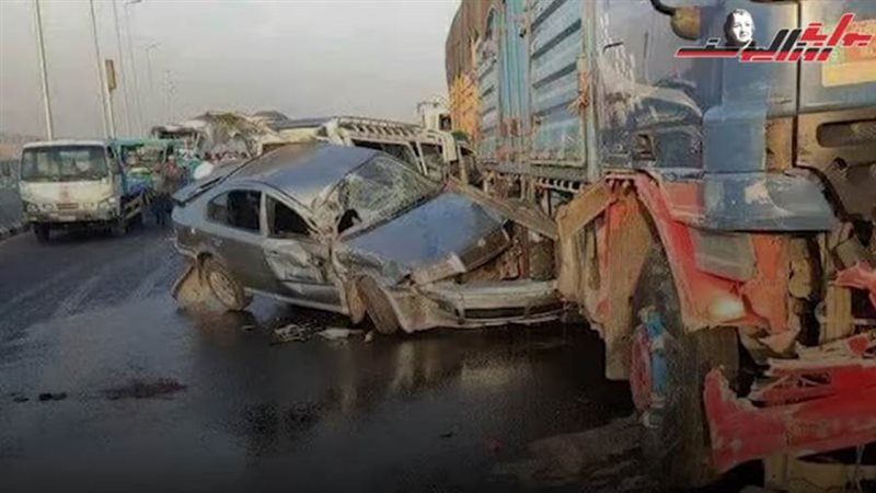 حادث تصادم 12 سيارة