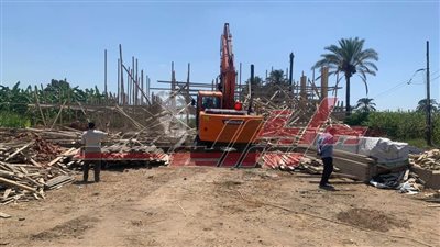 كفر الشيخ: إزالة حالتين تعد على الأراضي الزراعية بمساحة 520 م بفوه