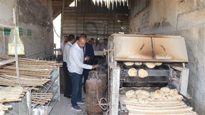 تحرير محاضر للتصرف في 22 شيكارة دقيق مدعم ومخالفات بالمخابز في بني سويف