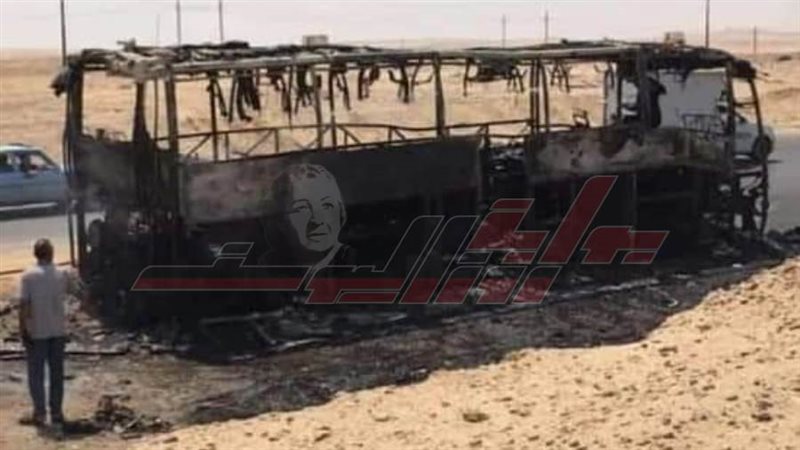 صور حريق الأتوبيس