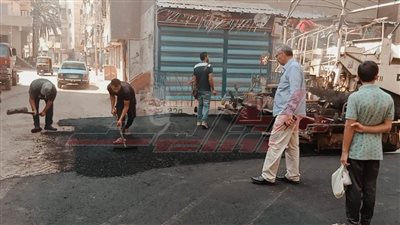 رصف شارع الجمهورية بقلين ضمن مشروعات الخطة الاستثمارية