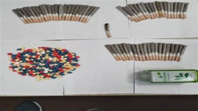 ضبط شخص بحوزته 61 سيجارة حشيش و430 قرصا مخدرا بمطار سفنكس الدولي