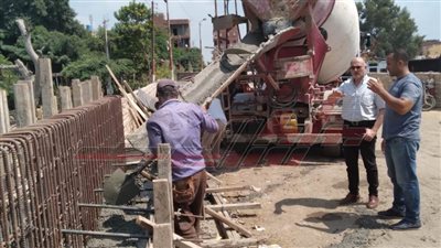 الانتهاء من الأعمال الخرسانية بجانبي كويري «الهويس» ببيلا 