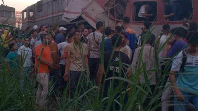 عاجل شاهد.. صور جديدة لحادث تصادم قطارين بالزقازيق 