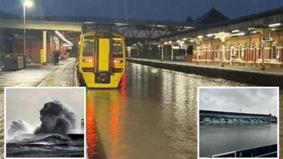 عاجل.. قطارات بريطانيا غرقت في مياه الفيضانات