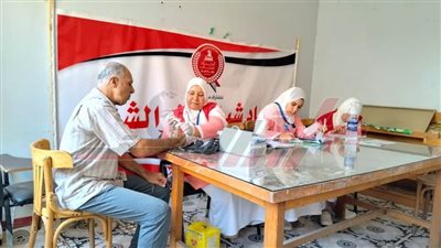 قافلة طبية بالتعاون مع مبادره 100 يوم صحة بكفرالشيخ