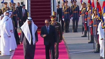 الرئيس السيسي يستقبل رئيس دولة الإمارات 