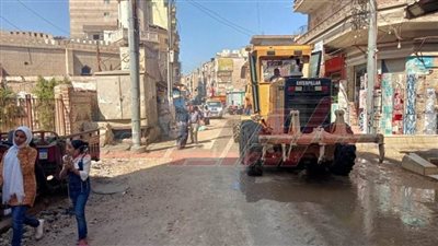 رصف شارع الشيخ اللبان بغرب عاصمة كفر الشيخ 