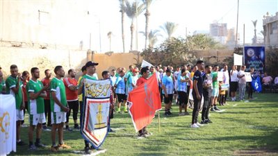 حفل افتتاح البطولة الرياضية في كرة القدم بين فرق شركات الغزل والنسيج