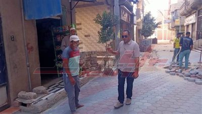 تركيب الإنترلوك بشارع سامي البلاصي بسيدي سالم