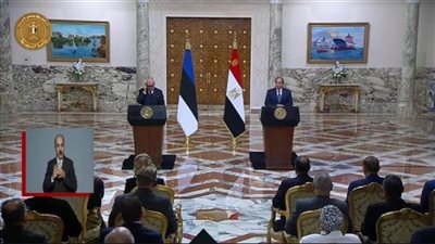 نص كلمة الرئيس السيسي خلال المؤتمر الصحفي المشترك مع رئيس استونيا 