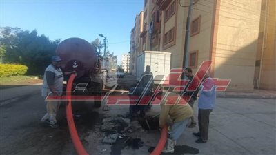 رفع كفاءة خطوط خفض المنسوب استعدادًا لهطول الأمطار بسيدي سالم