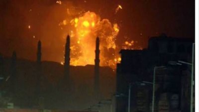 3 غارات أمريكية بريطانية تستهدف منطقتي النهدين والحفاء جنوبي صنعاء باليمن