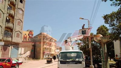 تطوير منظومة الإنارة العامة ببلطيم في كفر الشيخ 