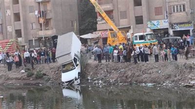 سقوط سيارة في ترعة الشرقاوية بشبرا الخيمة دون خسائر بشرية 