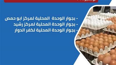 إطلاق ثلاث سيارات لبيع بيض المائدة بأسعار مخفضة برشيد وأبوحمص وكفرالدوار