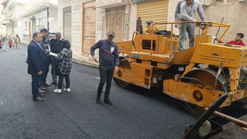 جانب من أعمال الرصف