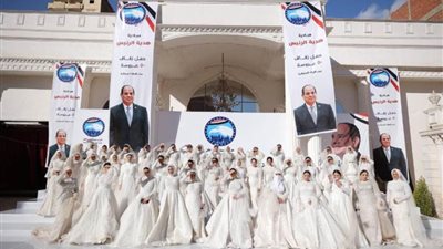 شاهد.. مستقبل وطن ينظم حفل زفاف جماعي لـ 50 عروسة في المنوفية