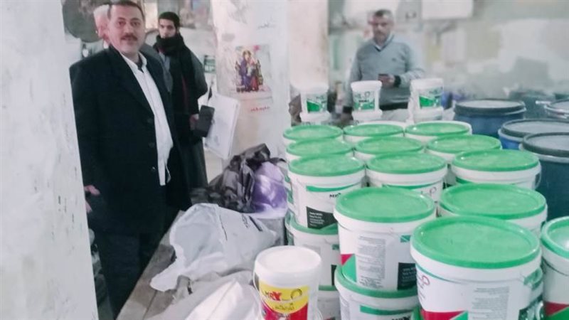 ضبط مصنع دهانات مجهولة