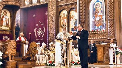 البابا تواضروس الثاني: زيارة الرئيس السيسي للكاتدرائية تزيد عيد الميلاد 