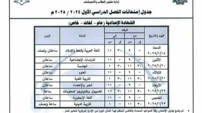 غدًا.. انطلاق امتحانات الفصل الدراسي الأول لطلاب الشهادة الإعدادية بالمنيا