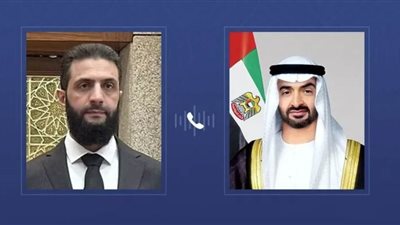 الشيخ محمد بن زايد يتلقى اتصالا هاتفيا من الشرع