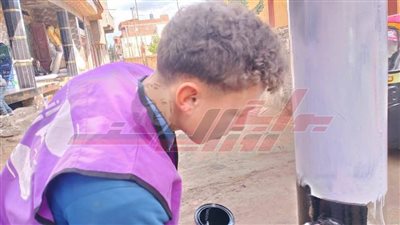 لوحة فنية يرسمها أعضاء أندية التطوع بكفر الشيخ