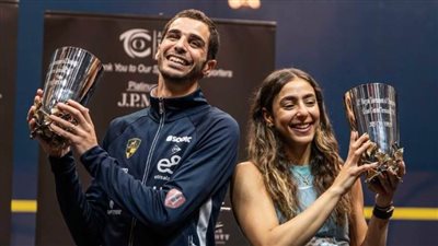 علي فرج وهانيا الحمامي يفوزان ببطولة جي بي مورجان للإسكواش