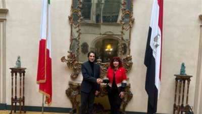 بسام راضي سفير مصر بإيطاليا يستقبل رئيسة المستثمرات العرب