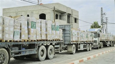 وصول قوافل إغاثية سعودية جديدة إلى جنوب قطاع غزة 