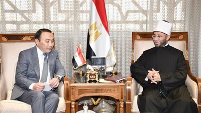 وزير الأوقاف يستقبل سفير كازاخستان بالقاهرة لبحث أوجه التعاون المشترك