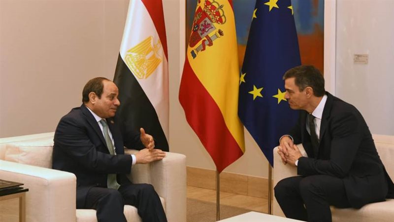 السيسي وسانشيز يعقدان