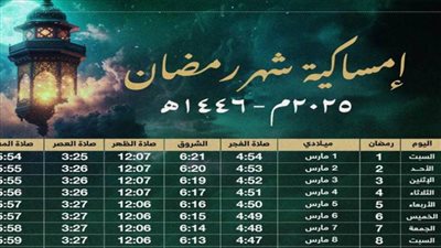 « رمضان في مصر ».. إمساكية الشهر الكريم وموعد آذان المغرب والفجر