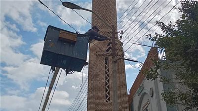 إنارة الكشافات بمحيط المساجد باهناسيا بمناسبة شهر رمضان الكريم 