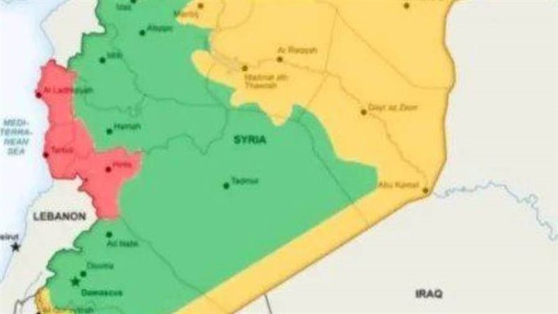 خريطة سوريا مفتتة