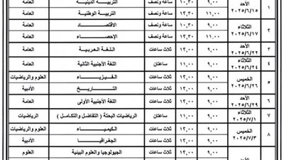 عاجل| ظهر رسميًا.. جدول امتحانات الثانوية العامة 2025 للنظامين الجديد والقديم