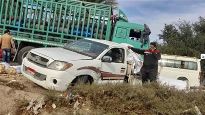 وفاة سيدة وإصابة ثلاثة أطفال بالطريق الزراعي بأسوان 