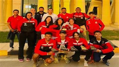 شريف القماطي و سلامة يستقبلان بعثة منتخب مصر للتجديف الشاطئي عقب إنجاز بطولة قبرص