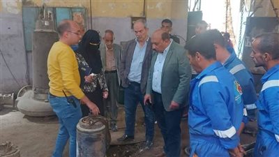 رئيس مياه القناة يتفقد الإدارات الفنية والورشة الميكانيكية المركزية ورفع الصرف الصحي