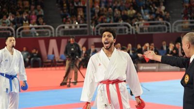 عبد الله هشام يتوج بذهبية الدوري العالمى للكاراتيه 