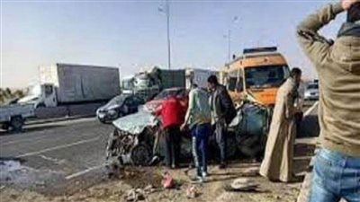 بالأسماء.. مصرع وإصابة 7 أشخاص بحادث تصادم مروع بطريق الضبعة وادي النطرون بالبحيرة 