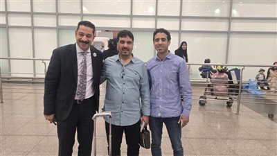 المكاوي يستقبل د. يوسف حفني لدى وصوله مطار القاهرة الدولي اليوم