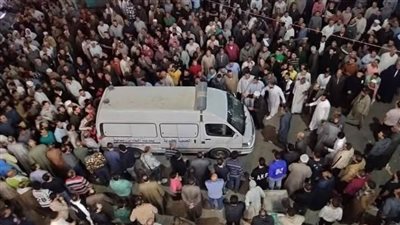 تشييع خمسة جثامين لضحايا لقمة العيش بحادث طريق الضبعة - وادي النطرون